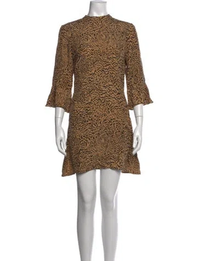Pre-owned Hvn Silk Mini Dress In Neutral