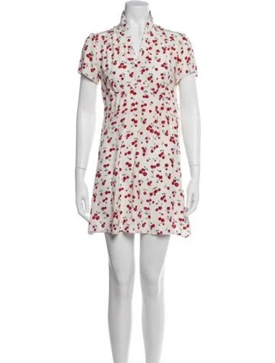 Pre-owned Hvn Silk Mini Dress In Neutral