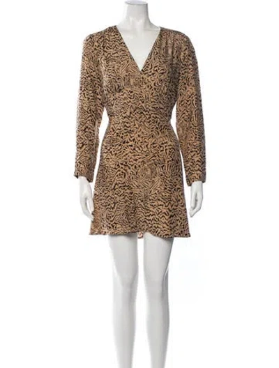 Pre-owned Hvn Silk Mini Dress In Neutrals