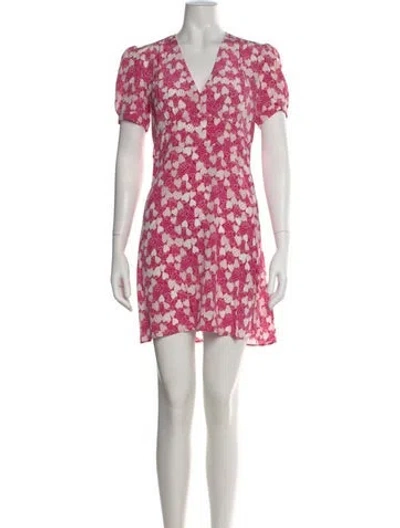 Pre-owned Hvn Silk Mini Dress In Pink
