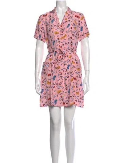 Pre-owned Hvn Silk Mini Dress In Pink