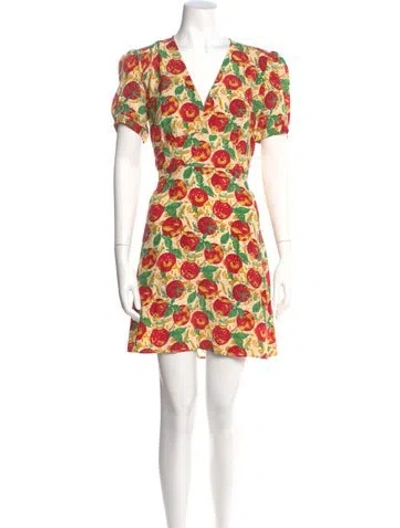 Pre-owned Hvn Silk Mini Dress In Red