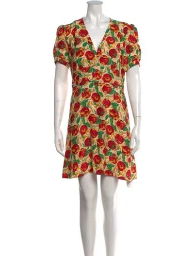 Pre-owned Hvn Silk Mini Dress In Red