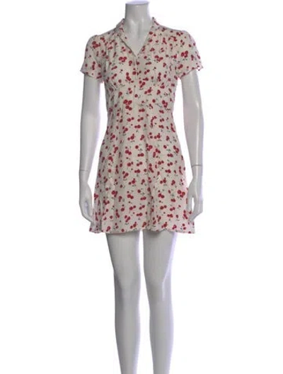 Pre-owned Hvn Silk Mini Dress In White