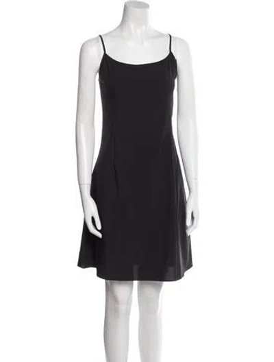 Pre-owned Hvn Square Neckline Mini Dress In Black
