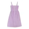 Hvn Susan Round Neck Slip Dress - Red/white In Purple
