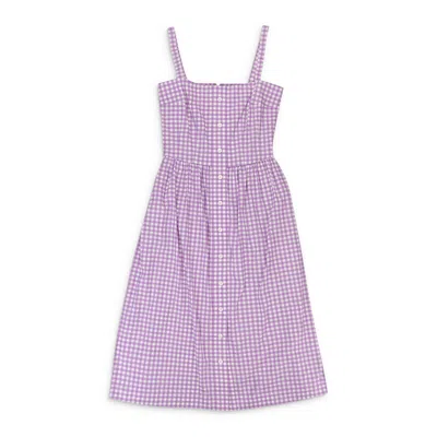 Hvn Susan Round Neck Slip Dress - Red/white In Purple