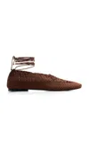 Hvoya Exclusive Riviera Merezhyvni Cotton Flats In Brown