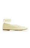 Hvoya Exclusive Riviera Merezhyvni Cotton Flats In Yellow