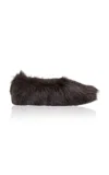 Hvoya Fur-fur Ballet Flats In Brown