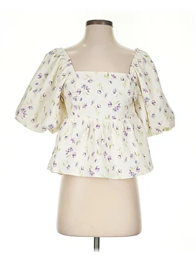 Pre-owned Hyacinth House 3/4 Sleeve Blouse In Ivory