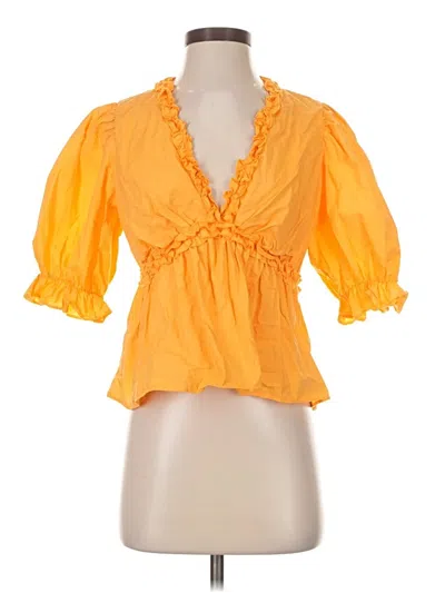 Pre-owned Hyacinth House 3/4 Sleeve Blouse In Yellow