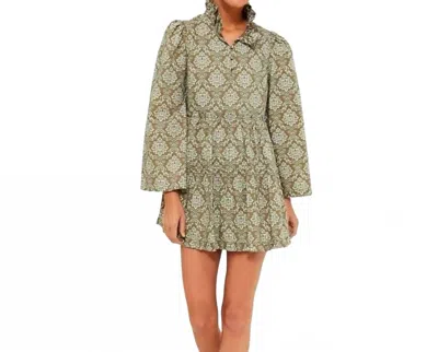 Hyacinth House Printed Russell Mini Dress In Olive In Green