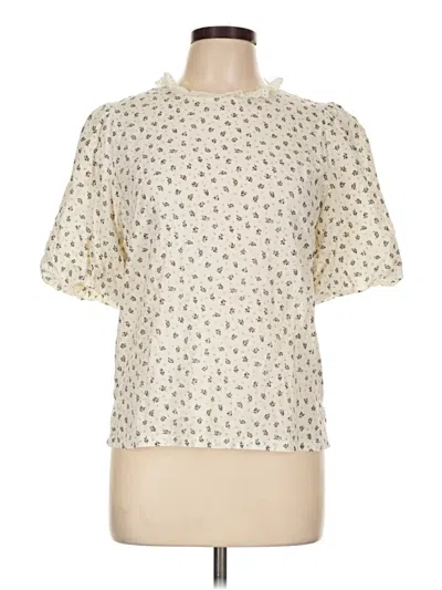 Pre-owned Hyacinth House Short Sleeve Blouse In Ivory