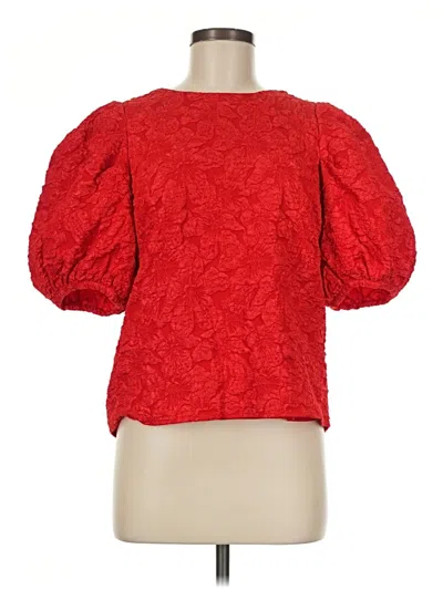 Pre-owned Hyacinth House Short Sleeve Blouse In Red