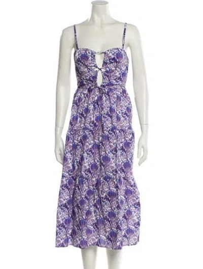 Pre-owned Hyacinth House Silk Knee-length Dress W/ Tags In Purple