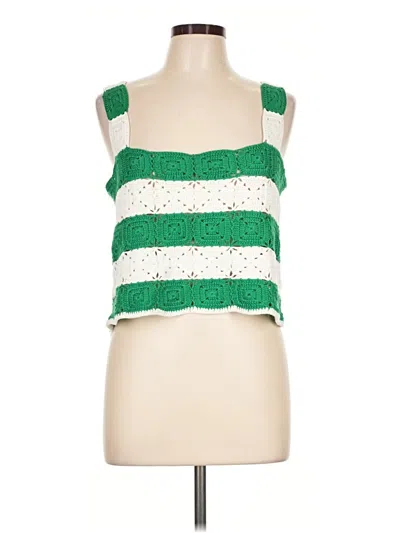 Pre-owned Hyacinth House Sleeveless Top Green Square Neckline Tops