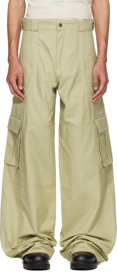 Hyacyn Beige Wide Leg Cargo Pants In Brown