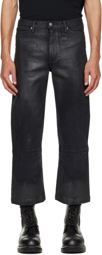 Hyacyn Black Etteragic Denim Washed Waxed Jeans