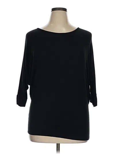 Pre-owned Hybrid & Company 3/4 Sleeve Top Black Boatneck Tops