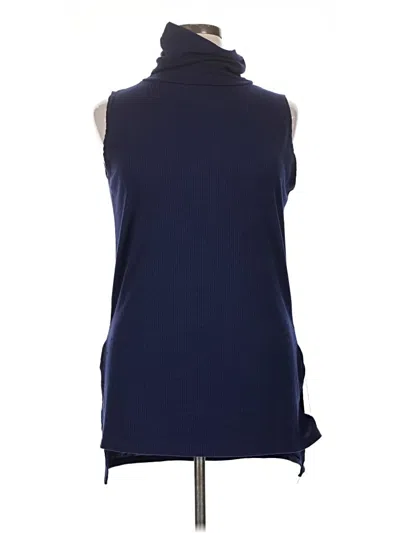 Pre-owned Hybrid & Company Sleeveless Turtleneck In Blue