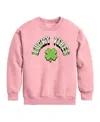 Hybrid Apparel Big Girls Lucky Vibes Graphic Crew Fleece T-shirt In Pink