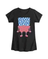 HYBRID APPAREL BIG GIRLS SPONGE BOB SQUARE PANTS AMERICANA FLAG GRAPHIC T-SHIRT