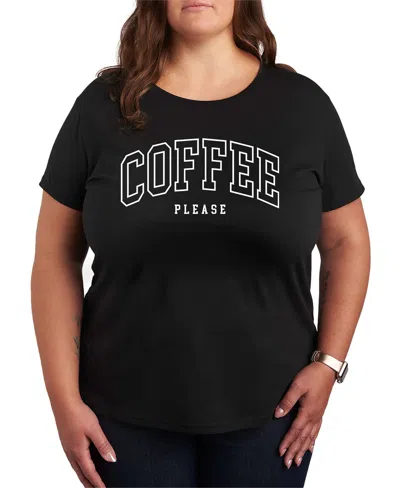Hybrid Apparel Coffee Please Women's Short Sleeve Graphic T-shirts In Black