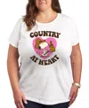 Hybrid Apparel Country At Heart Plus Size Graphic T-shirt In White
