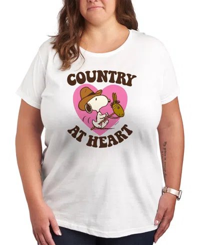 Hybrid Apparel Country At Heart Plus Size Graphic T-shirt In White