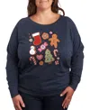 Hybrid Apparel Cute Christmas Cookies Women's French Terry Long Sleeve Shirt In Blue