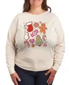 Hybrid Apparel Cute Christmas Cookies Women's French Terry Long Sleeve Shirt In Neutral