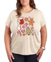 Hybrid Apparel Cute Christmas Cookies Women's Short Sleeve Graphic T-shirts In Neutral