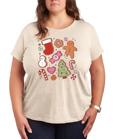 Hybrid Apparel Cute Christmas Cookies Women's Short Sleeve Graphic T-shirts In Neutral