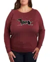 Hybrid Apparel Dachshund Lights Plus Size Graphic Pullover In Red