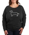 Hybrid Apparel Dachshund Plus Size Graphic Pullover In Grey