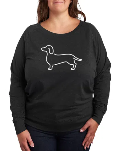 Hybrid Apparel Dachshund Plus Size Graphic Pullover In Grey