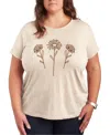 Hybrid Apparel Daisies Plus Size Graphic T-shirt In Birch