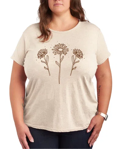 Hybrid Apparel Daisies Plus Size Graphic T-shirt In Birch
