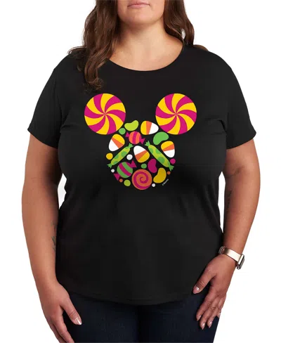 Hybrid Apparel Disney Halloween Mickey Mouse Candy Women's Short Sleeve Graphic T-shirts In Black