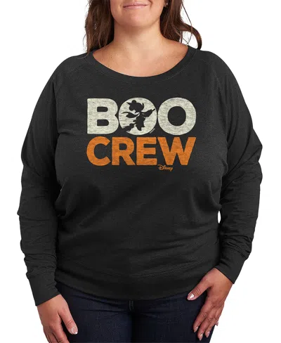 Hybrid Apparel Disney Halloween Minnie Mouse Boo Crew Women's French Terry Long Sleeve Shirt In Gray