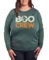 Hybrid Apparel Disney Halloween Minnie Mouse Boo Crew Women's French Terry Long Sleeve Shirt In Green