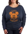 Hybrid Apparel Disney Happy Halloween Mickey Mouse Women's French Terry Long Sleeve Shirt In Blue