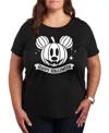 Hybrid Apparel Disney Happy Halloween Mickey Pumpkin Women's Short Sleeve Graphic T-shirts In Black