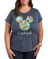 Hybrid Apparel Disney It's  Plus Sizey'all Mickey Mouse Women's Short Sleeve Graphic T-shirts In Blue