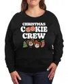 Hybrid Apparel Disney Mickey And Minnie Christmas Cookie Crew Women's French Terry Long Sleeve Shirt In Black