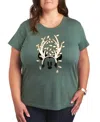 Hybrid Apparel Disney Mickey Mouse Antlers Ans Christmas Lights Women's Short Sleeve Graphic T-shirts In Green