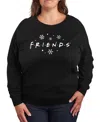 Hybrid Apparel Friends Christmas Logo Women's French Terry Long Sleeve Shirt In Black