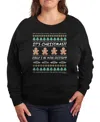 Hybrid Apparel Friends Christmas More Excited Women's French Terry Long Sleeve Shirt In Black