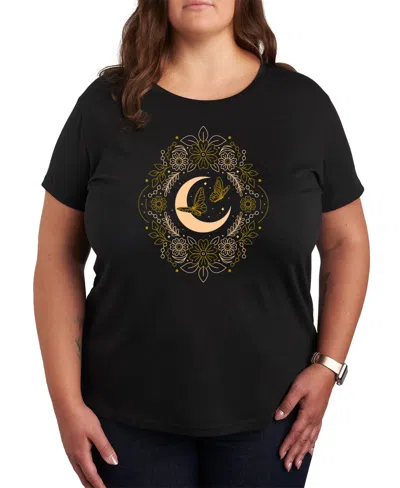 Hybrid Apparel Golden Moon Plus Size Graphic Tee In Black
